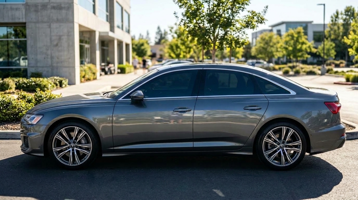 Dark tinted vehicle in sunlight